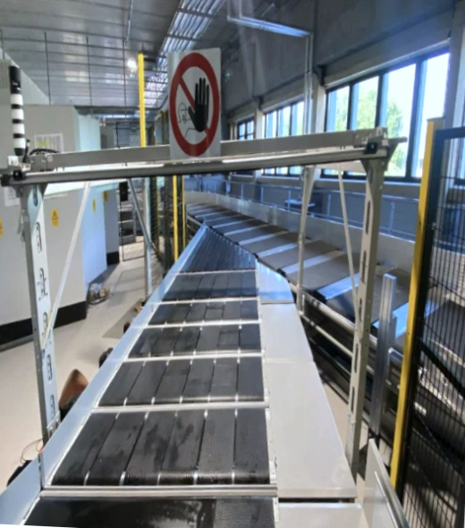 Modern industrial incline conveyor system after a complete specialized facility cleaning by CleanBelt.