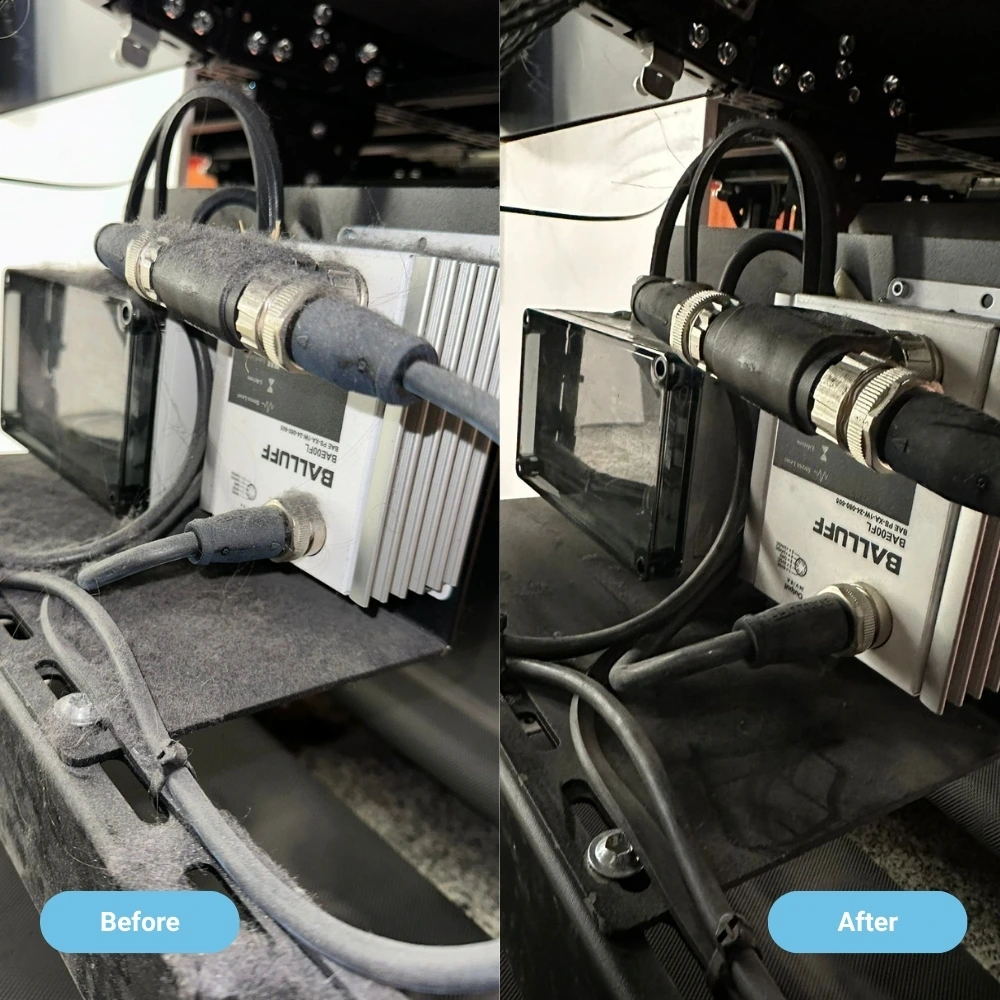 Démonstration de nettoyage d'un capteur par CLEANBelt